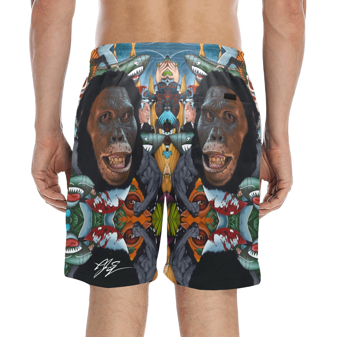 Selfie Men's Mid-Length Beach Shorts