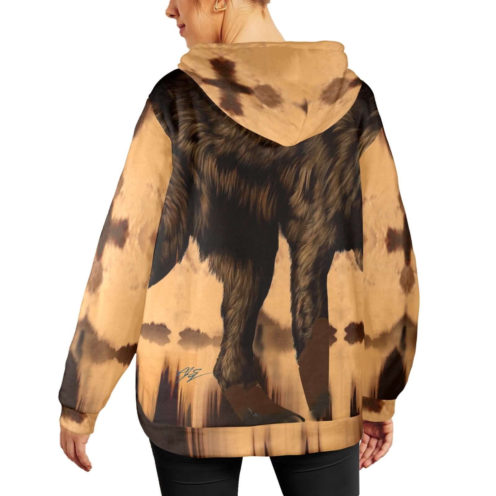 Top of the Food Chain Women's Flannel Hoodie featuring a bold bear design, perfect for comfort and casual outings.