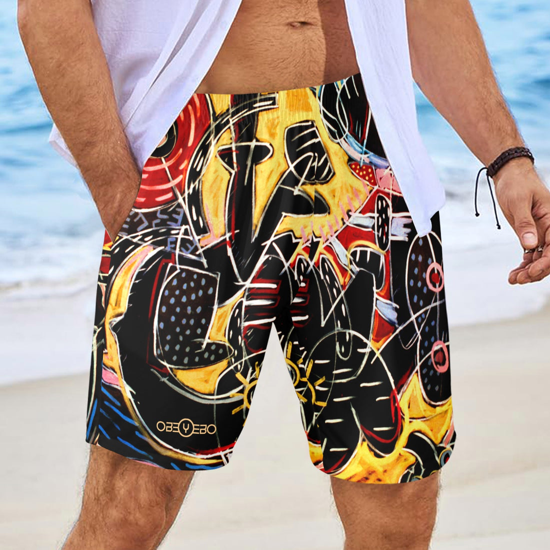 Indian Miniature Men's Elastic Beach Shorts