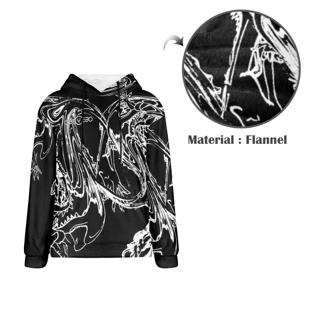 Chasing The Dragon Men's Flannel Hoodie