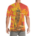 Burning Monk: Thich Quang Duc Men's Crew Neck T-shirt featuring bold artwork and vibrant colors, perfect for casual wear.