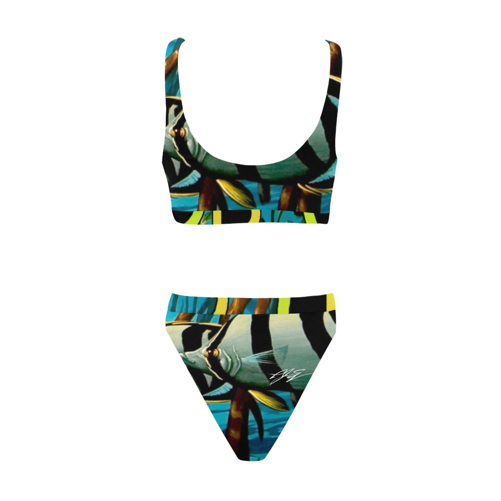 Key Largo Butterflies Sport Top & High-Waisted Bikini