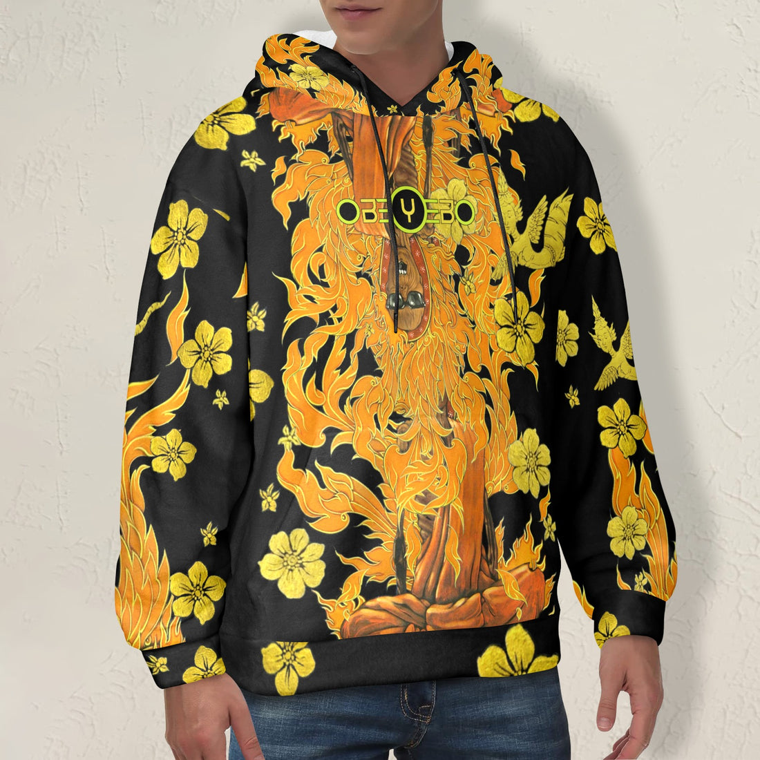 Burning Monk As Below So Above Men's Flannel Hoodie