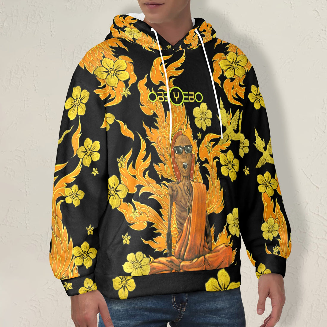 Burning Monk Men's Flannel Hoodie