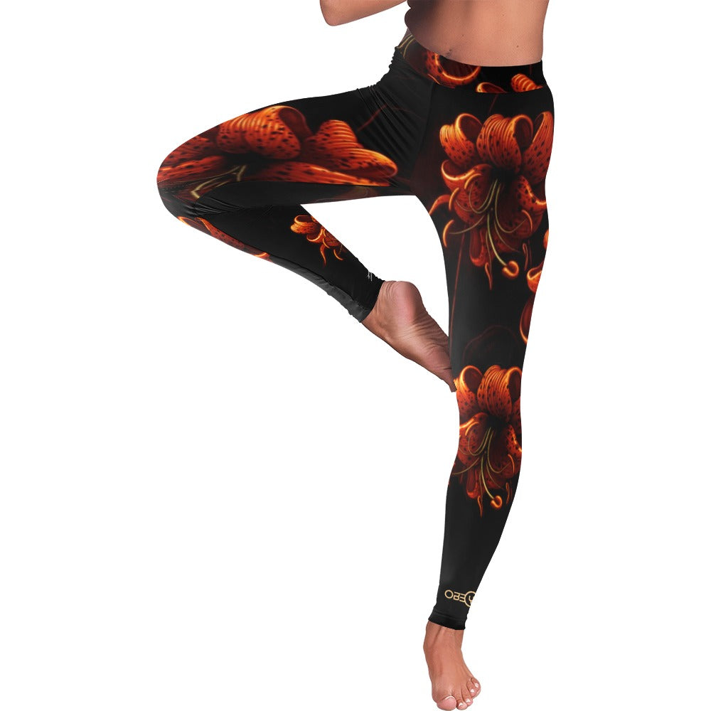 Night Lilies All-Over Low Rise Leggings