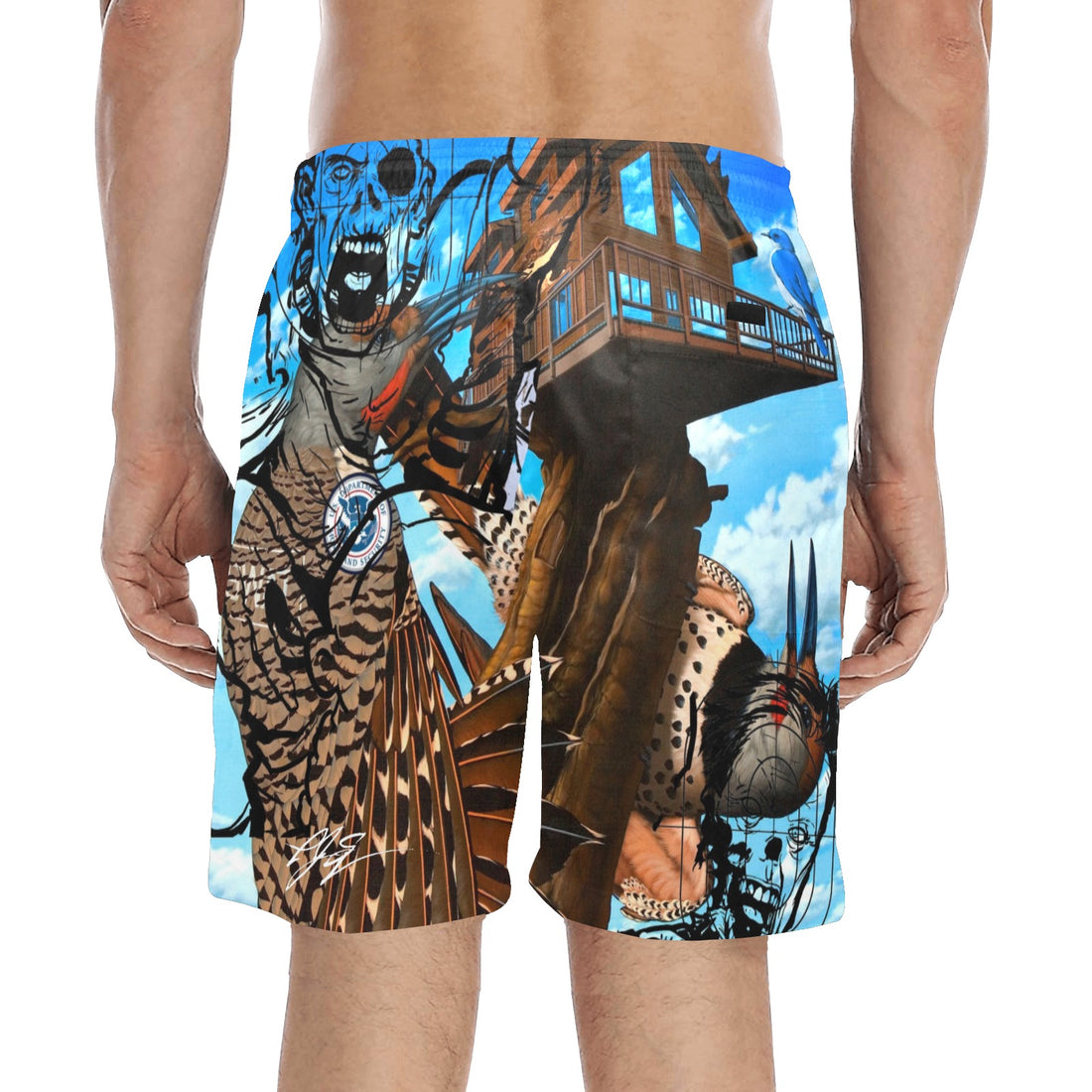 Home Invasion Men's Mid-Length Beach Shorts