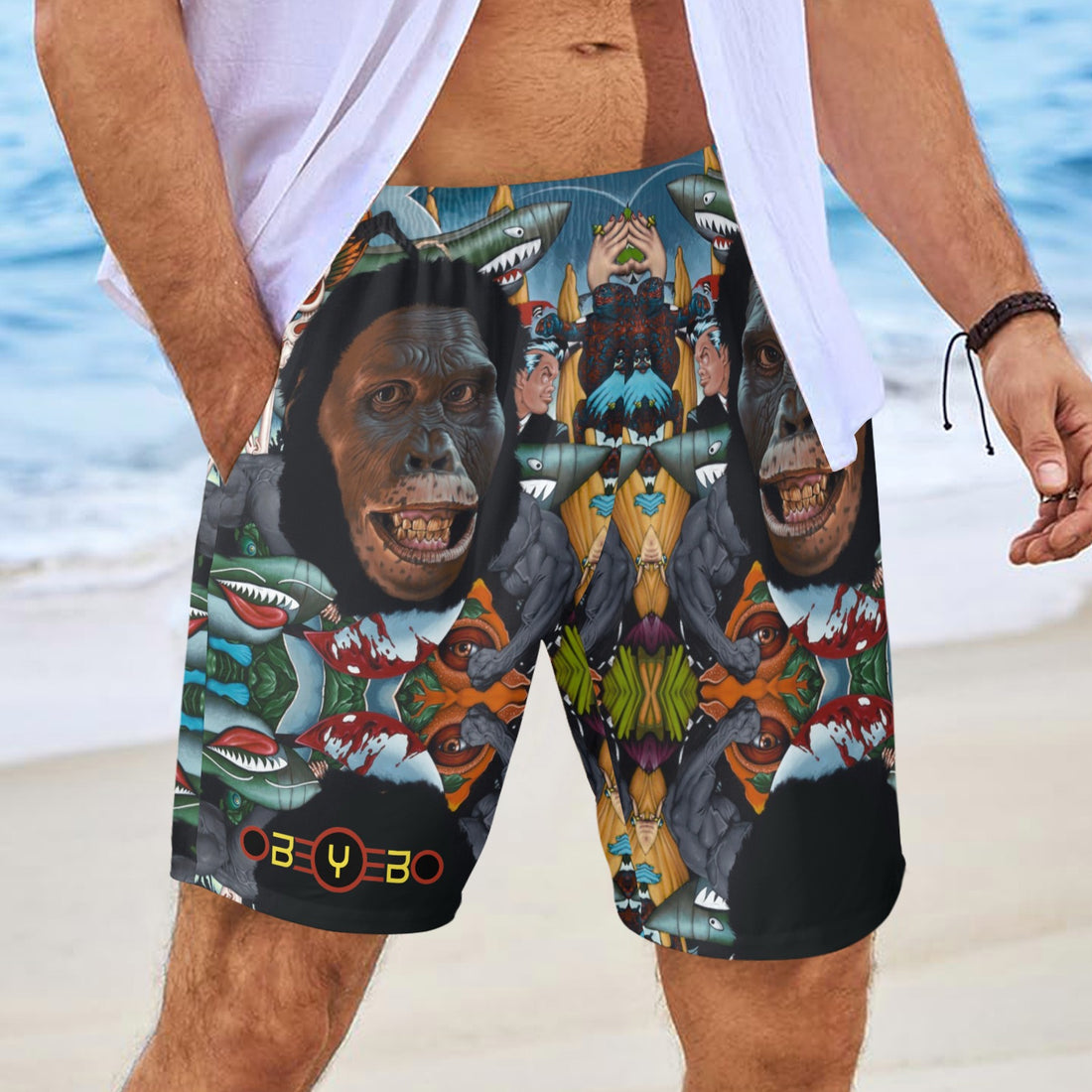 Selfie Men's Elastic Beach Shorts