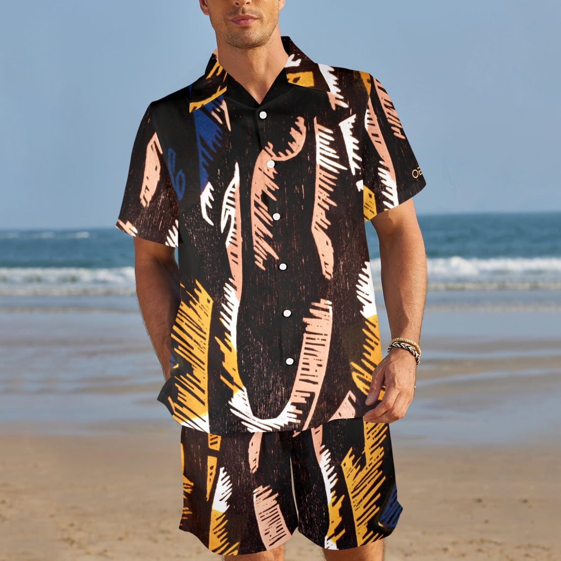 Sympathetic Magic: Echoes Men's Shirt and Shorts Outfit with Pocket