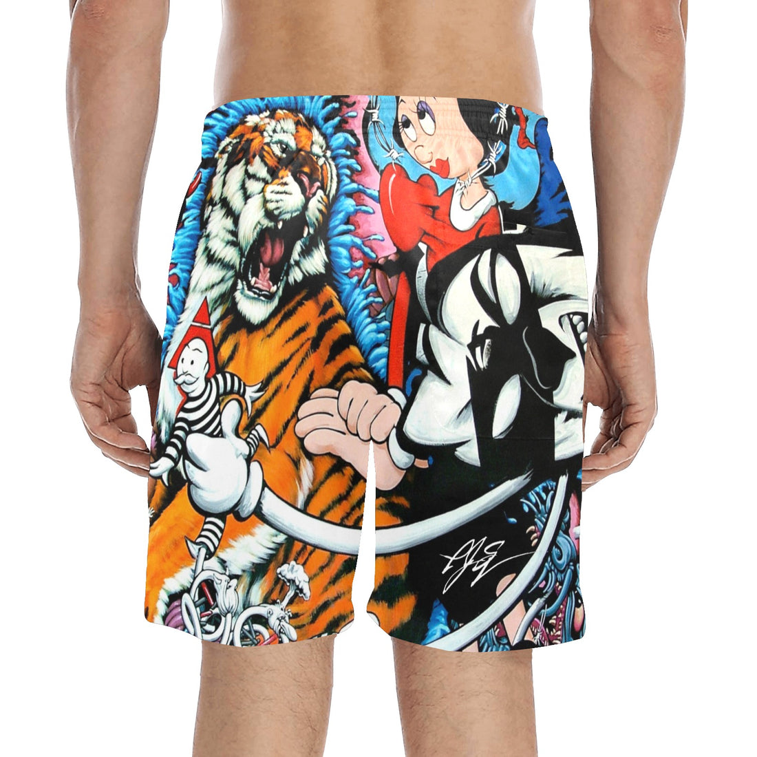 Soothing the Savage Beast Men's Mid-Length Beach Shorts