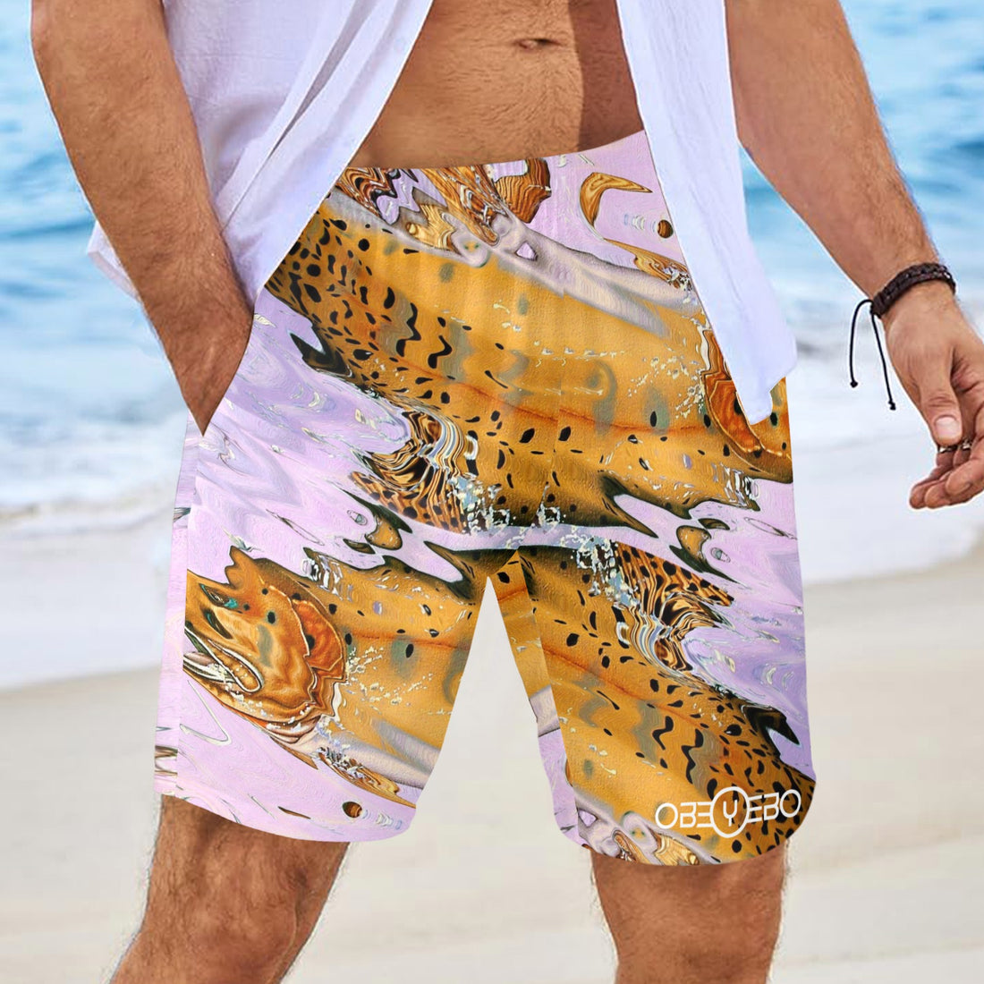 Ephemera Men's Elastic Beach Shorts