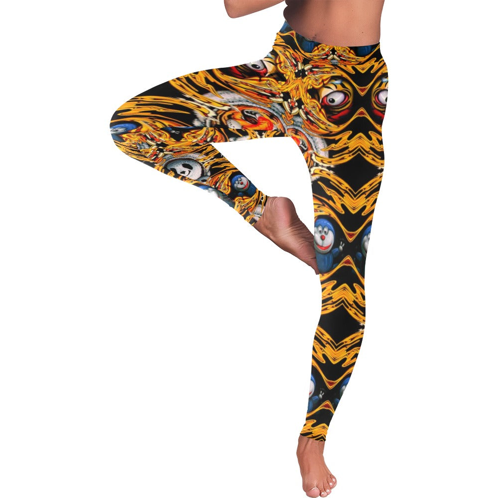 Tiger Panda All-Over Low Rise Leggings